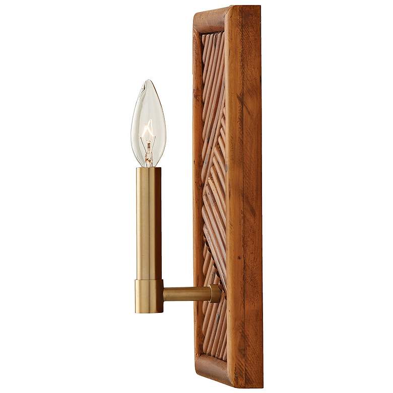 Image 5 Soleil 13" High Matte Brass and Natural Bamboo Wall Sconce more views