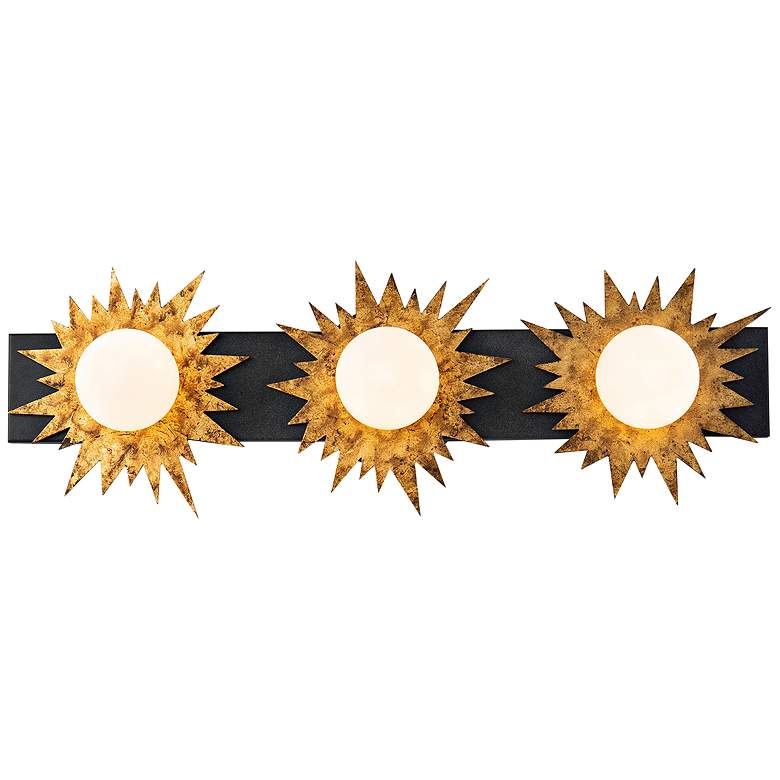 Image 2 Soleil 24" Wide Weathered Zinc and Gold 3-Light Bath Light