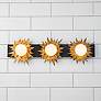 1_Soleil 24" Wide Weathered Zinc and Gold 3-Light Bath Light