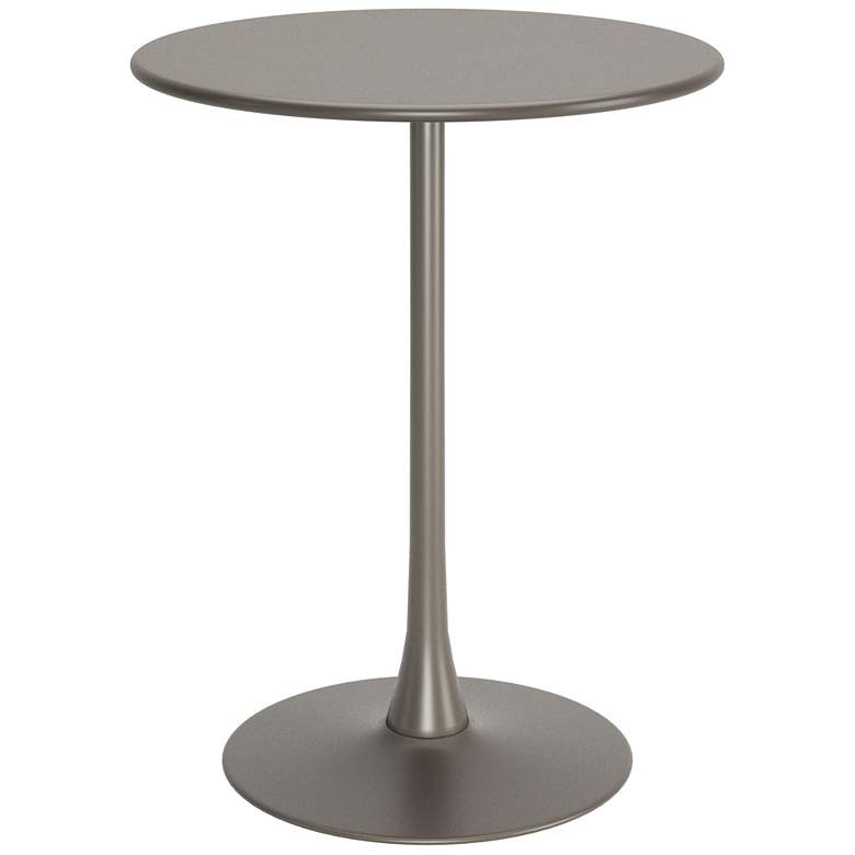 Image 1 Soleil 31 1/2" Wide Taupe Round Outdoor Bar Table