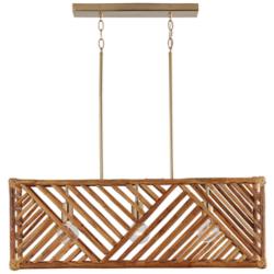 Soleil 35 1/2" Wide Matte Brass 3-Light Linear Pendant