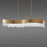 Soleil 48" Wide Aged Brass Clear Crystal 1-Light Linear Pendant