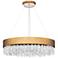 Soleil 7"H x 26"W 1-Light Crystal Pendant in Aged Brass