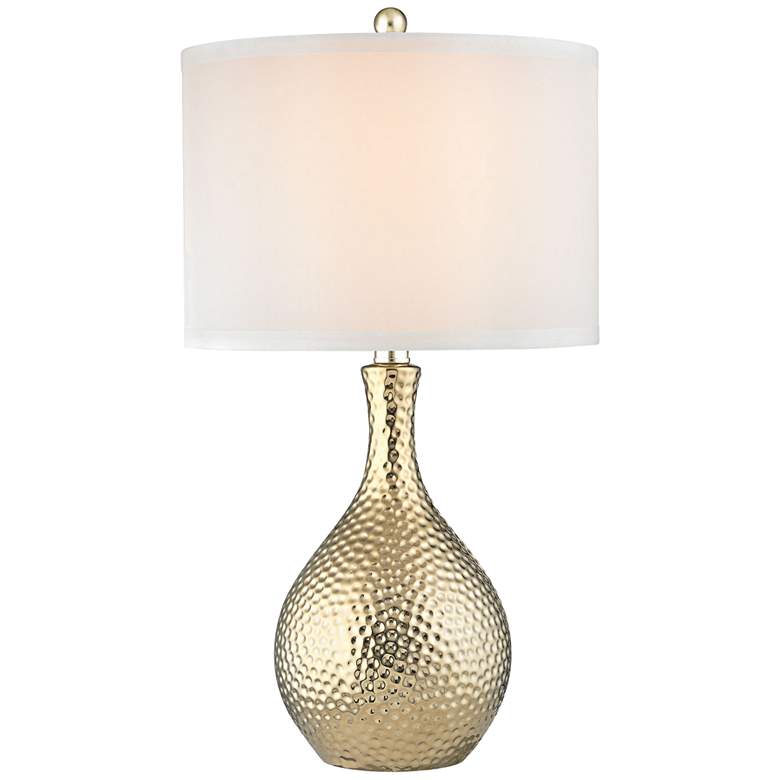 Image 1 Soleil Gold Plate Hammered Ceramic Table Lamp