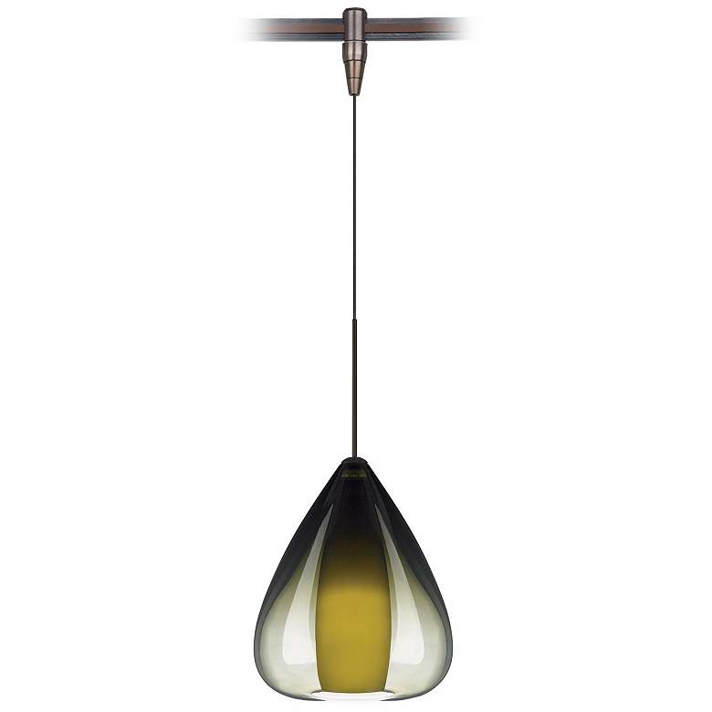 Image 1 Soleil Olive Green Glass Bronze Tech Lighting MonoRail Pendant