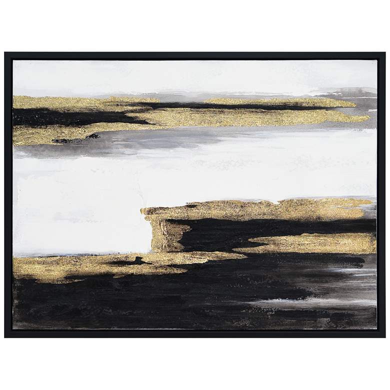 Image 7 Solemn Night 40"H Textured Metallic Framed Canvas Wall Art more views