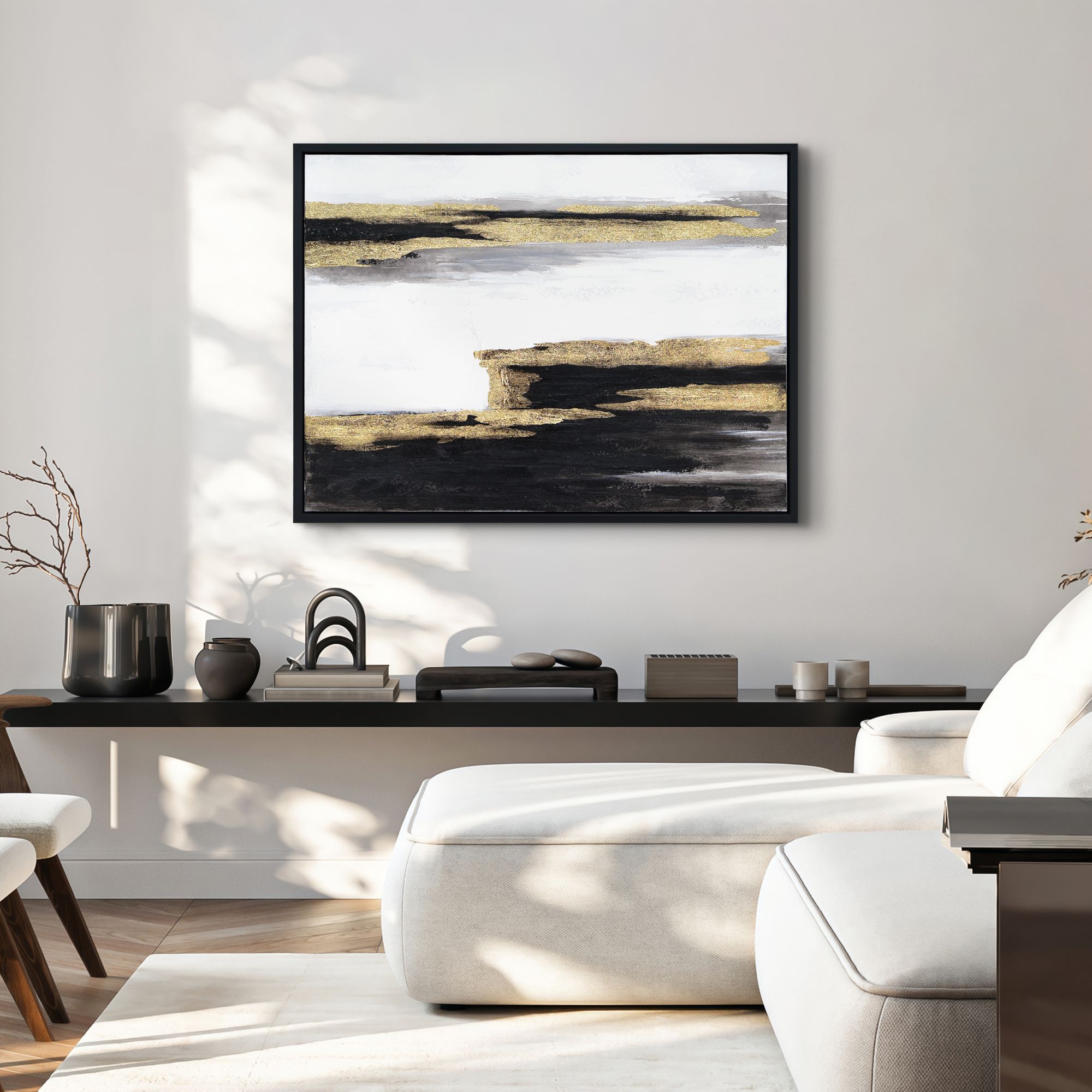 Solemn Night 40"H Textured Metallic Framed Canvas Wall Art
