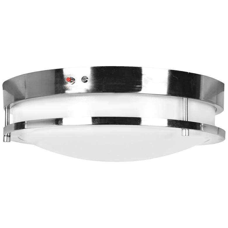 Image 1 Solero 18 inch Wide Brushed Steel LED Ceiling Light