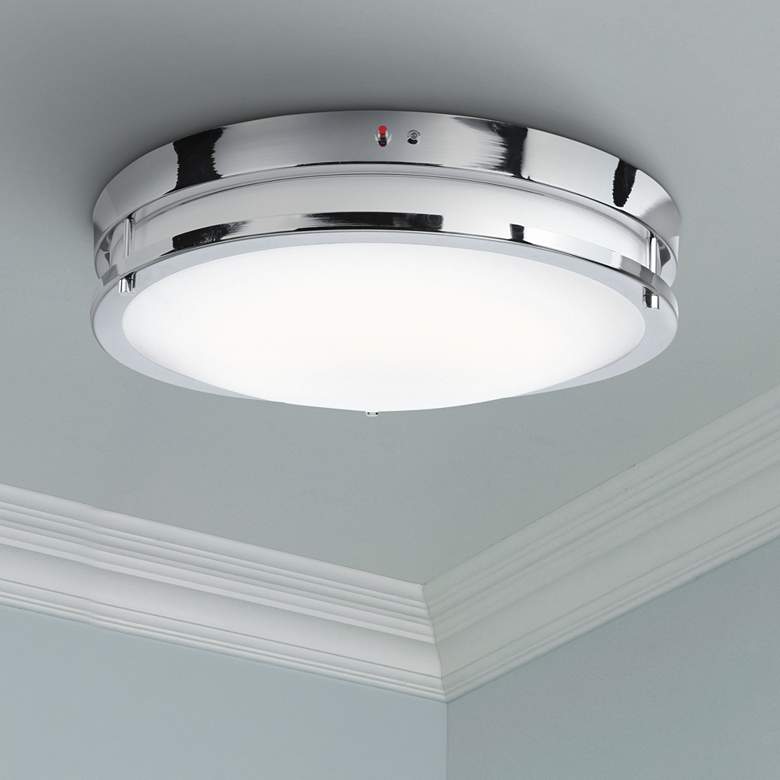 Image 1 Solero 18" Wide Chrome LED Ceiling Light