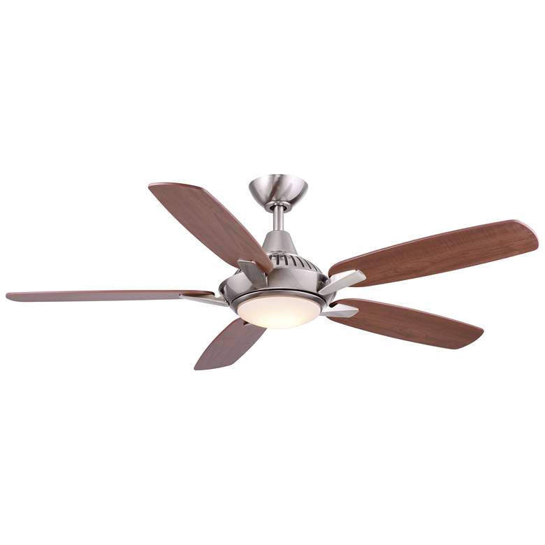 Image 1 Solero 52" Nickel Finish, Reversible Blades Ceiling Fan by Wind River