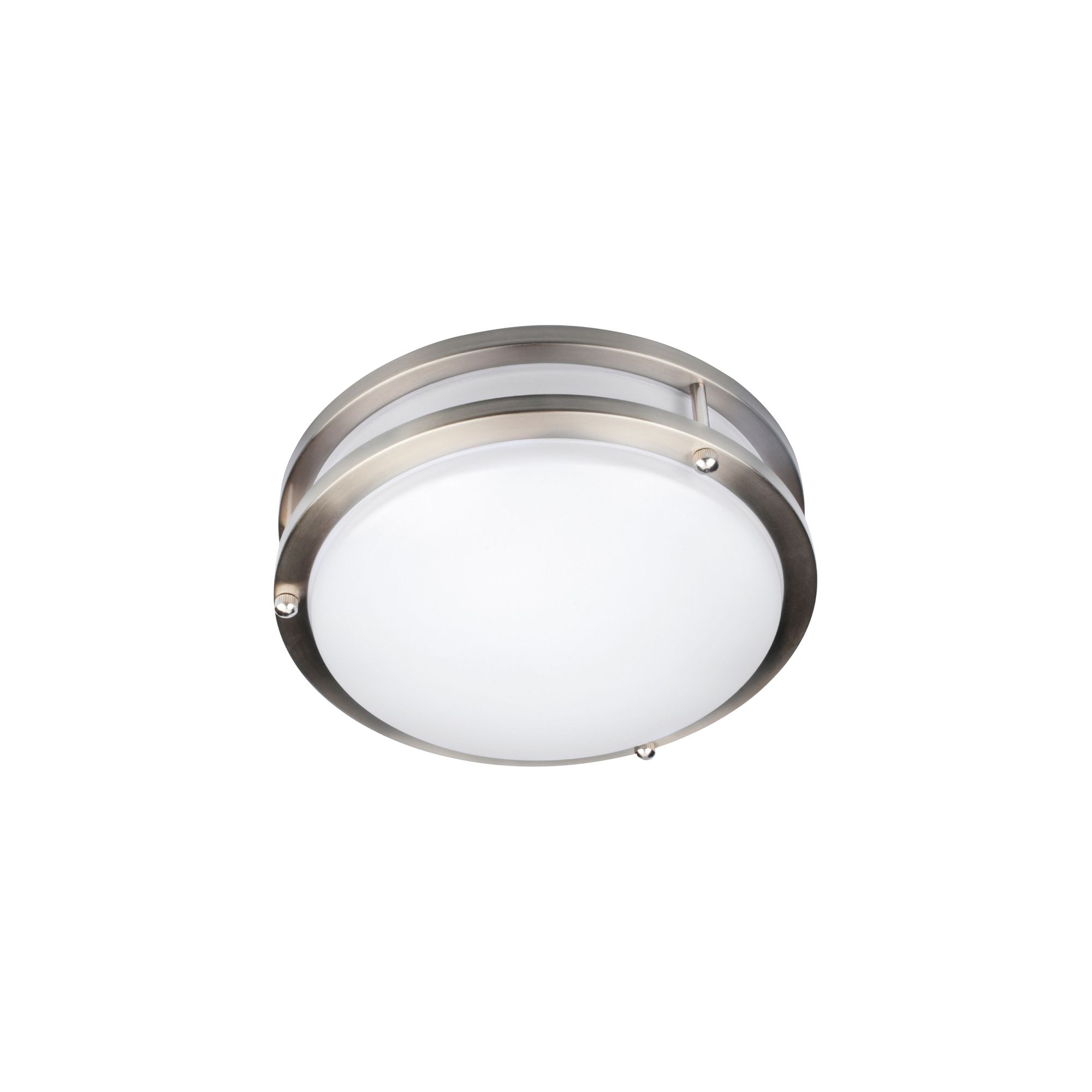 Image 4 Solero II 14" Wide Brushed Steel LED Flush Mount w/ Acrylic Lens more views