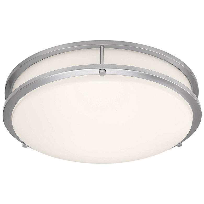 Image 1 Solero II - LED 12 inch Flush Mount - Brushed Steel Finish - Acrylic Lens