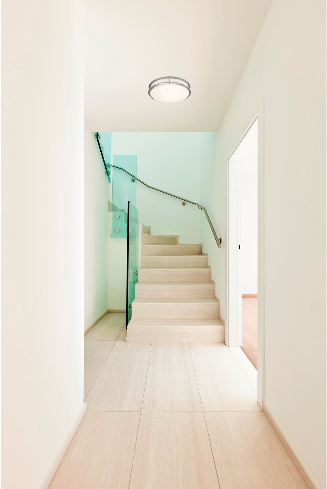 Image 2 Solero III 12" Brushed Steel LED Flush Mount more views
