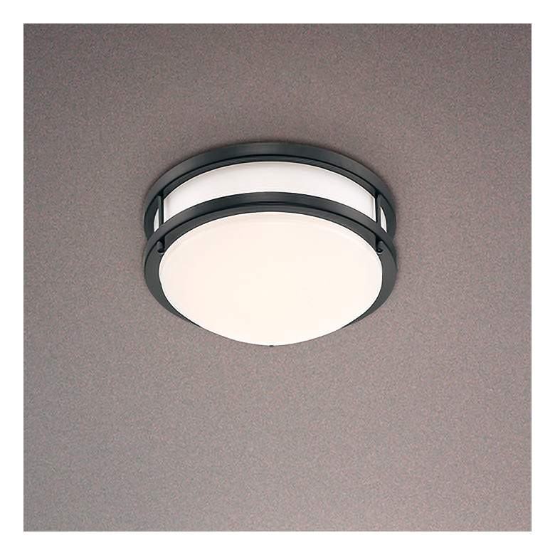 Image 1 Solero III 14" Wide Matte Black LED Flush Mount with Acrylic Lens