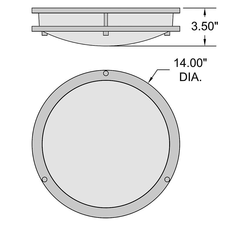 Image 4 Solero III 14" Wide Matte Black LED Flush Mount with Acrylic Lens more views