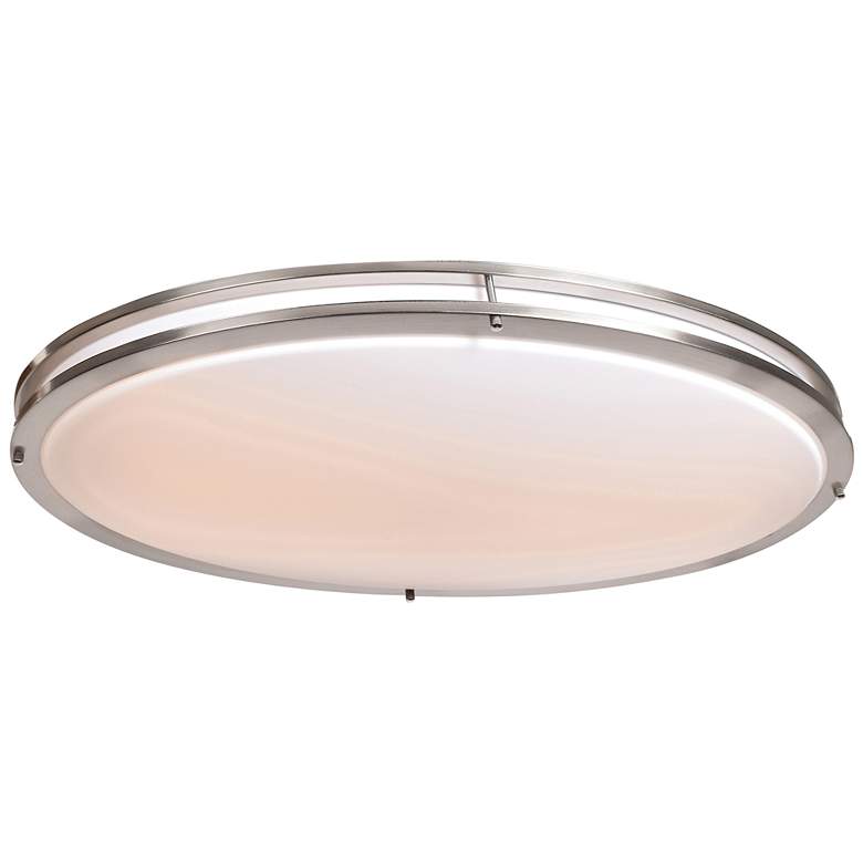 Image 1 Solero III 18" Oval Brushed Steel LED Flush Mount