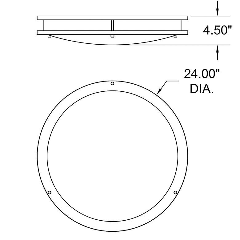 Image 2 Solero III 24" Brushed Steel LED Flush Mount more views