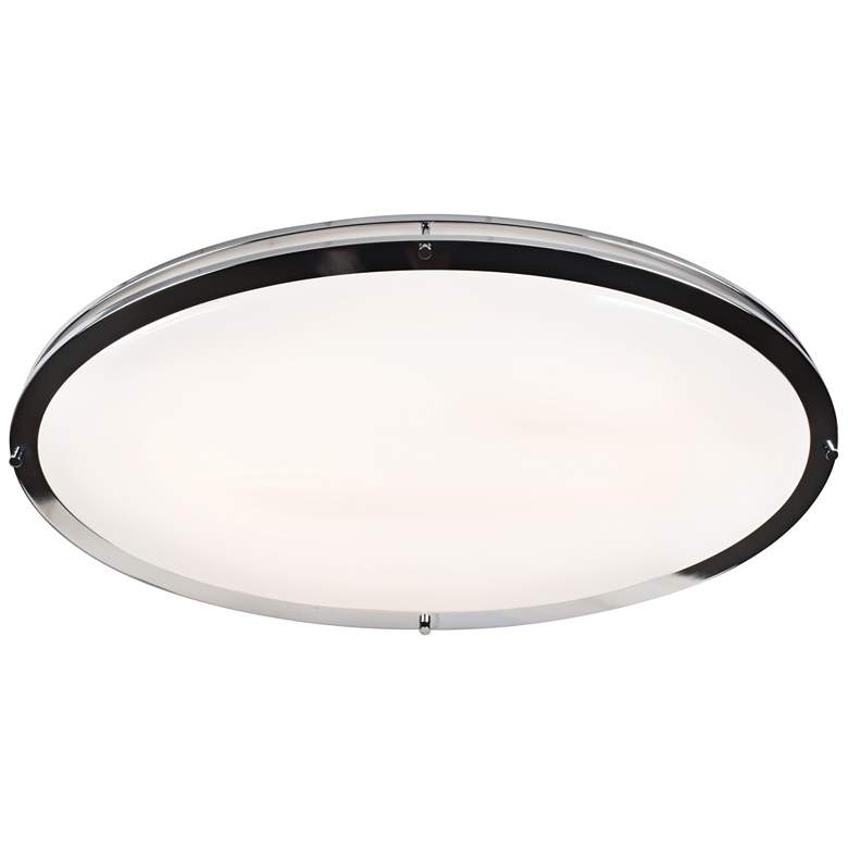 Image 1 Solero Oval 32" Long Chrome LED Ceiling Light