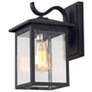 1_Solibur 11.4" High Black Glass Outdoor Wall Light