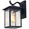 Solibur 11.4" High Black Glass Outdoor Wall Light