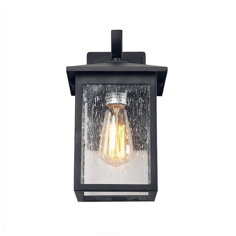 Image 3 Solibur 11.4" High Black Glass Outdoor Wall Light more views