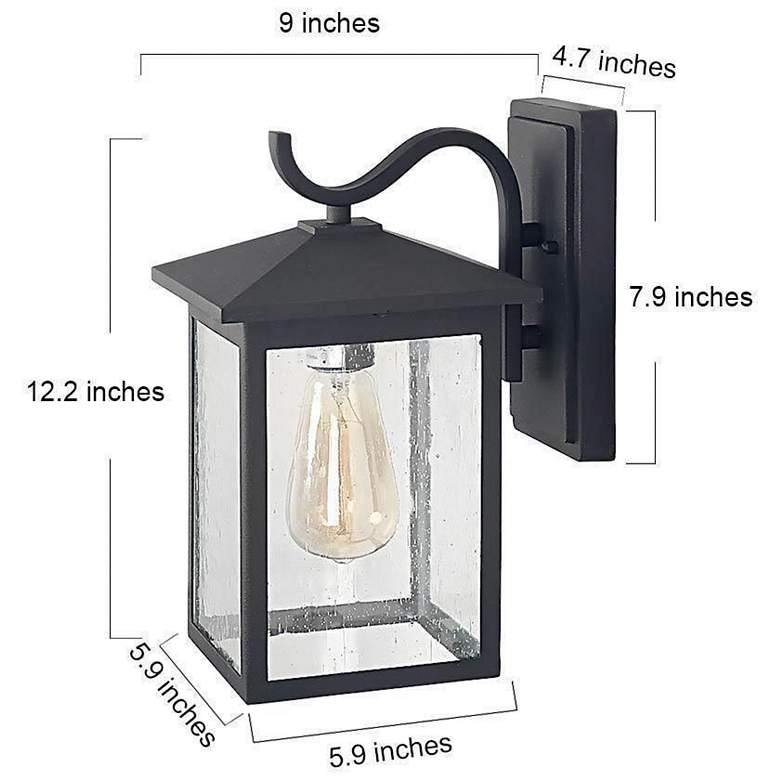 Image 4 Solibur 11.4" High Black Glass Outdoor Wall Light more views