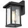 Solibur 11" High Black Glass Outdoor Wall Light