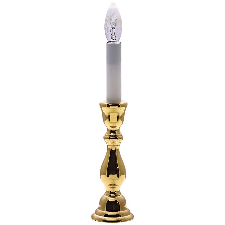 Image 1 Solid Brass 13" High Window Light Accent Table Lamp