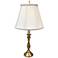 Solid Brass and Silk Shade 19" High Candlestick Accent Table Lamp
