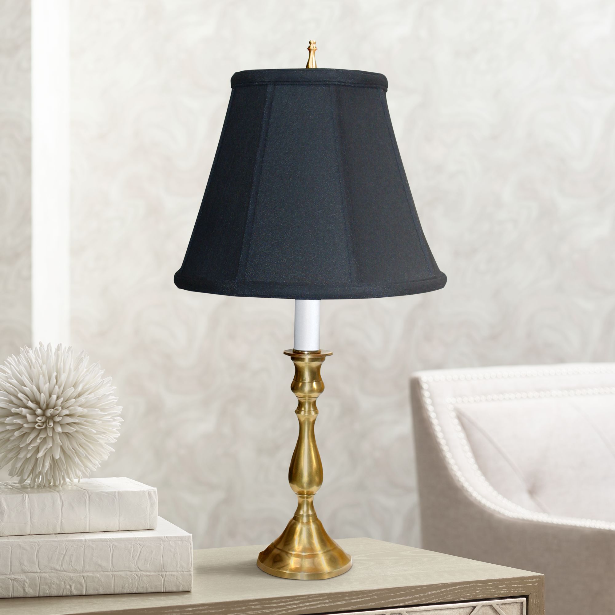 brass table lamp with shade