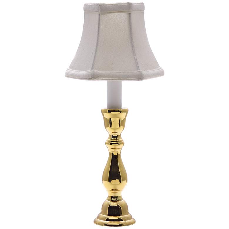 Image 1 Solid Brass White Shade 13 1/2 inch High Window Light Accent Table Lamp