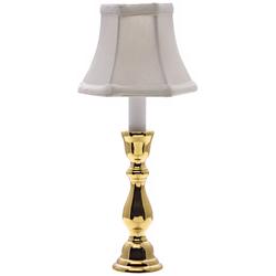 Solid Brass White Shade 13 1/2" High Window Light Accent Table Lamp