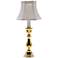 Solid Brass White Shade Window Light Accent Table Lamp