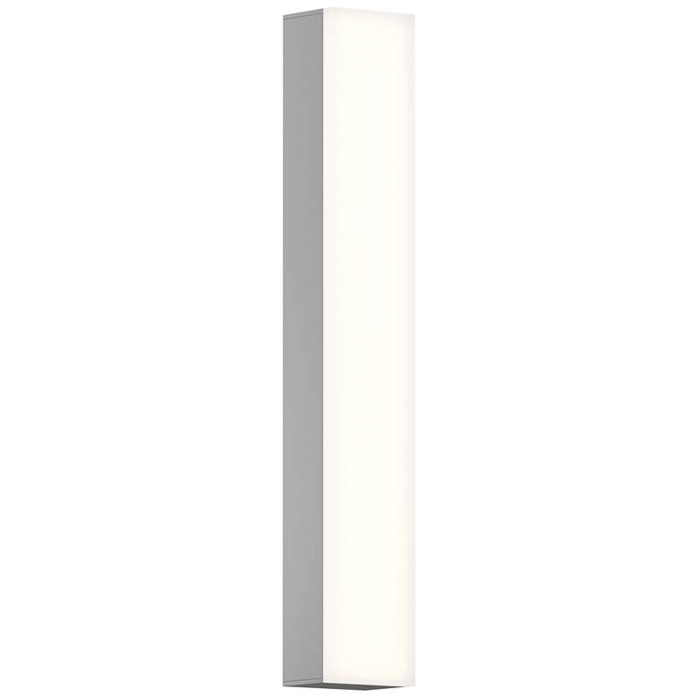 Image 1 Solid Glass Bar 2.75" Wide Satin Nickel LED Wall Sconce