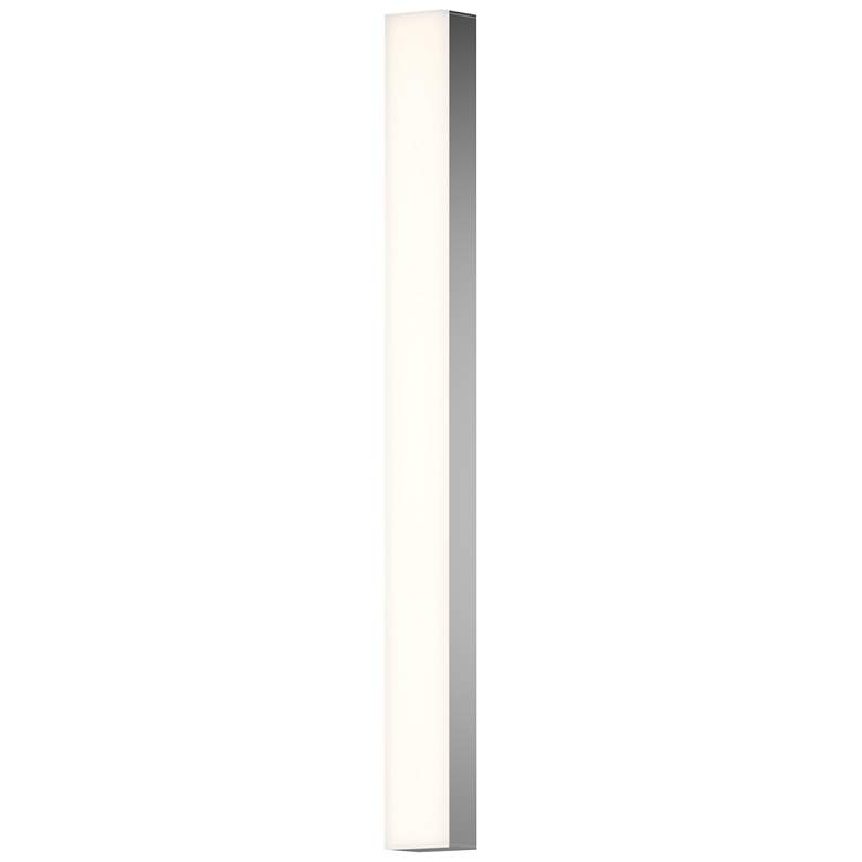 Image 1 Solid Glass Bar 32 inch High Satin Nickel LED Wall Sconce