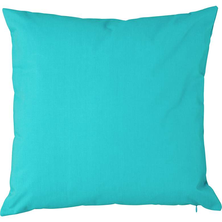 Image 1 Solid Sea Green 20 inch Square Outdoor-Safe Fabric Accent Pillow