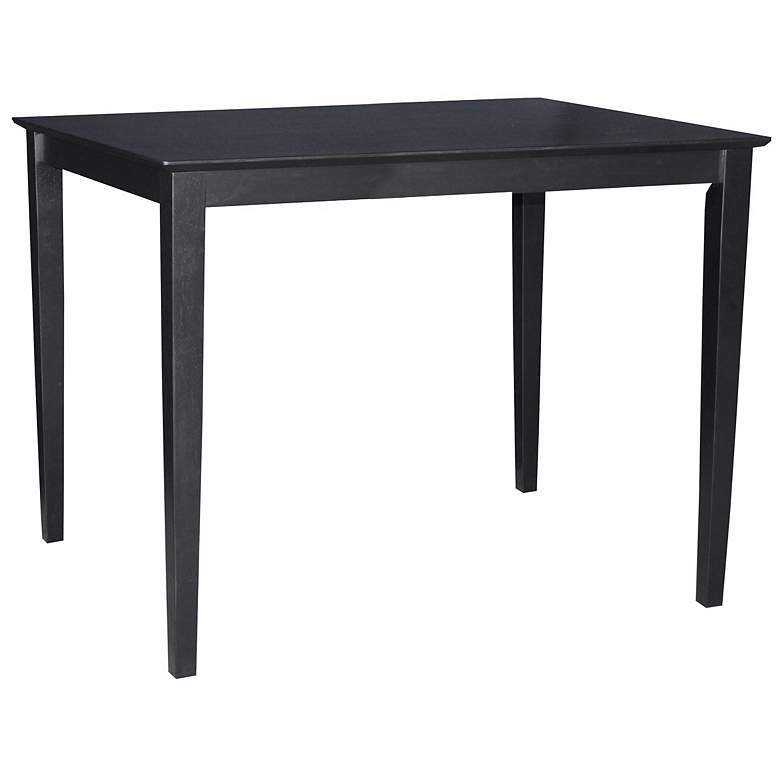 Image 1 Solid Wood 36 inch High Shaker Leg Rectangular Black Table