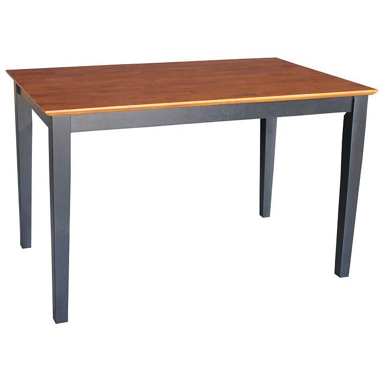 Image 1 Solid Wood 48 inch Wide Shaker Leg Black and Cherry Wood Table
