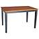 Solid Wood 48" Wide Shaker Leg Black and Cherry Wood Table