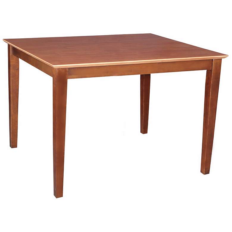 Image 1 Solid Wood 48 inch Wide Shaker Leg Cinnamon Table