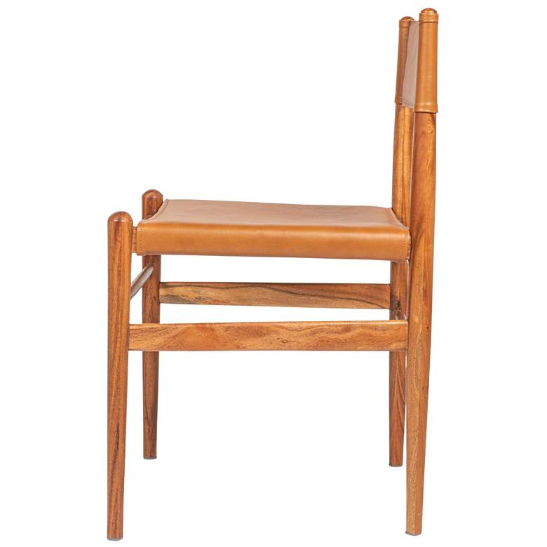 Image 4 Solid Wood and Leather Dining Chair, Set of 2 more views