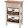 Solid Wood and Rattan 3-Drawer Accent Table
