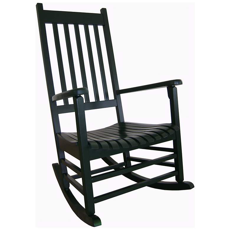 Image 1 Solid Wood Black  Porch Rocker Chair