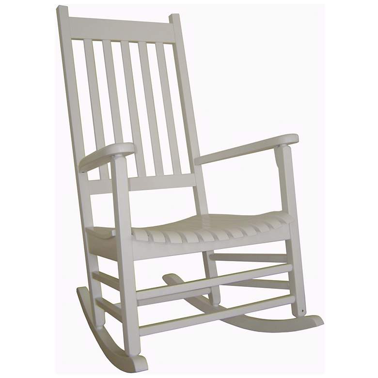 Image 1 Solid Wood White Porch Rocker Chair