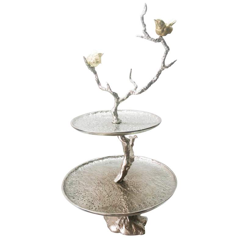 Image 1 Solikka 2-Tiered Tree Branch 24 inch High Aluminum Stand