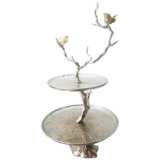Solikka 2-Tiered Tree Branch 24&quot; High Aluminum Stand