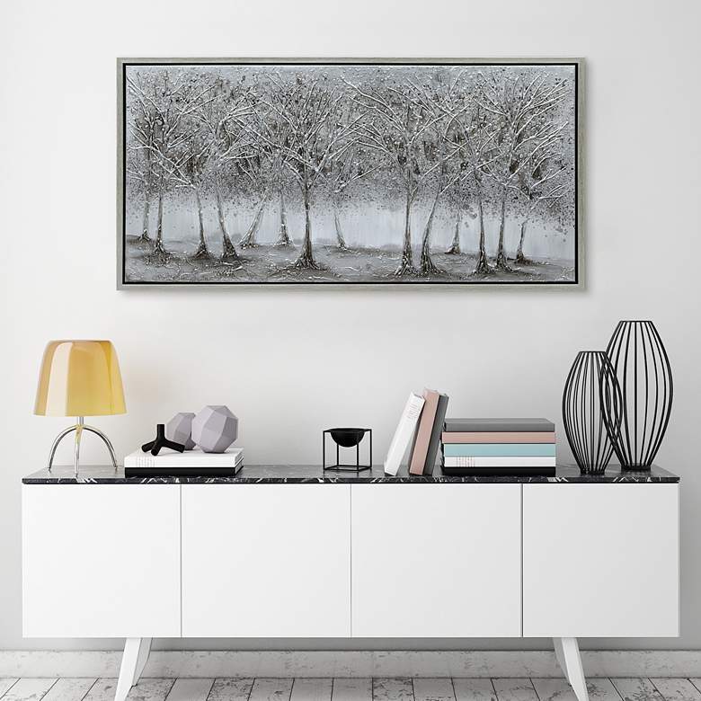 Image 7 Solitary Field 48"W Textured Metallic Framed Canvas Wall Art more views