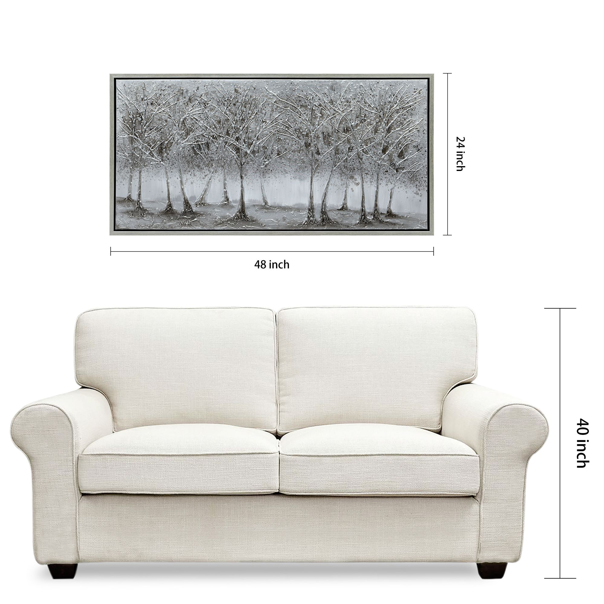 Solitary Field 48"W Textured Metallic Framed Canvas Wall Art in scene