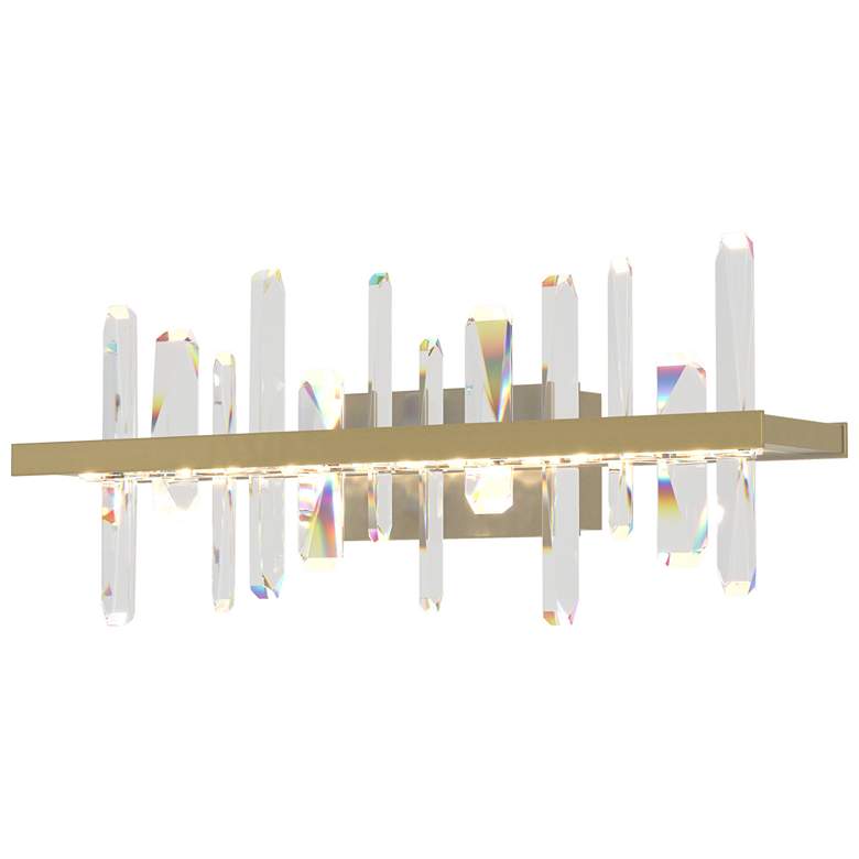 Image 1 Solitude 10.6" High Crystal Accented Modern Brass LED Sconce