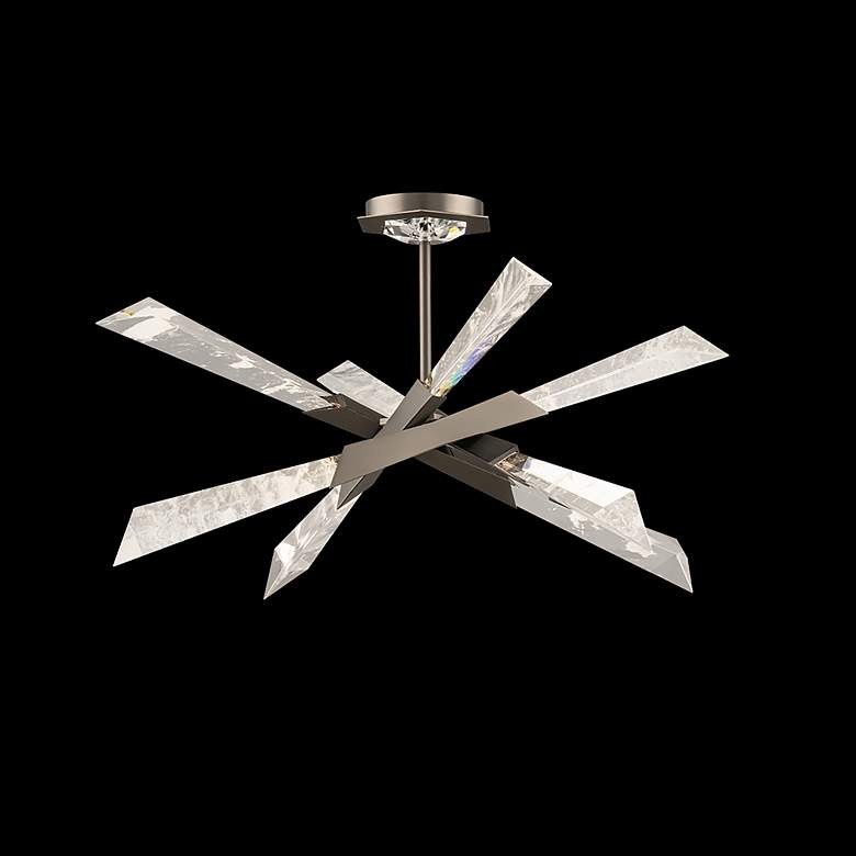 Image 2 Solitude 16.25"H x 28.5"W 8-Light Crystal Semi-Flush in Antique N more views